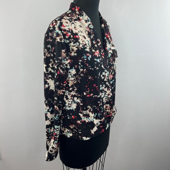 W118 by Walter Baker Black Long Sleeve V-Neckline Polyester Pocket Blouse Size M - Picture 4 of 6